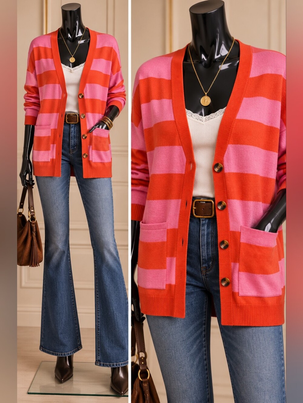Sanctuary Striped Cardigan Oversized
